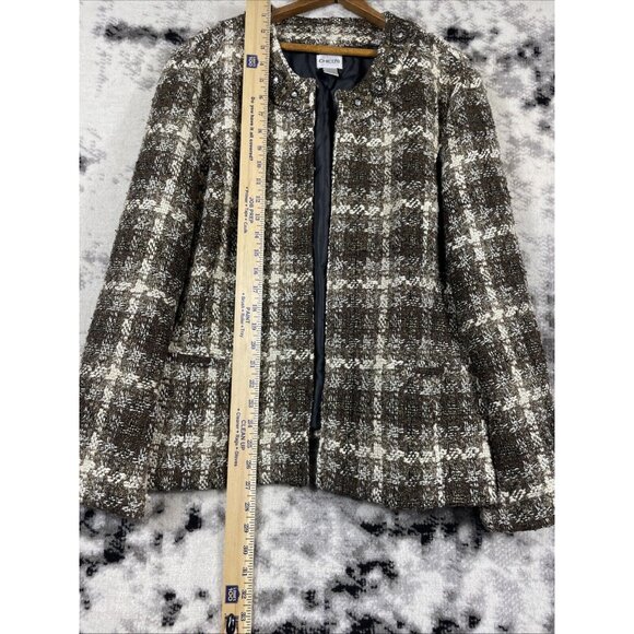 Chicos Jacket Womens Size Large (2) Gems Thick Knit Metallic Lined - Picture 5 of 11